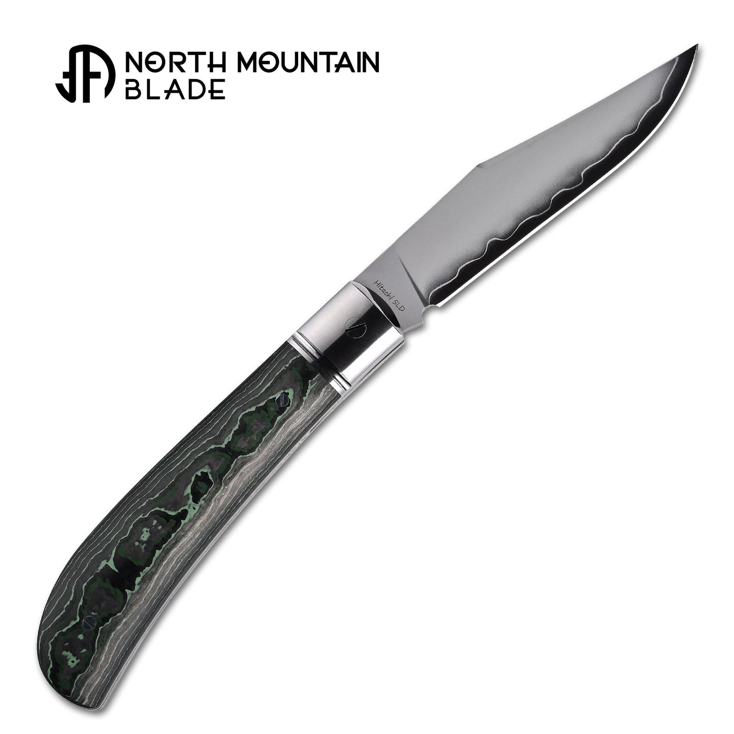 2531-GRCF Thin Classic Lanny Gentleman Pocket Knife Green Ceramic Carbon Fiber