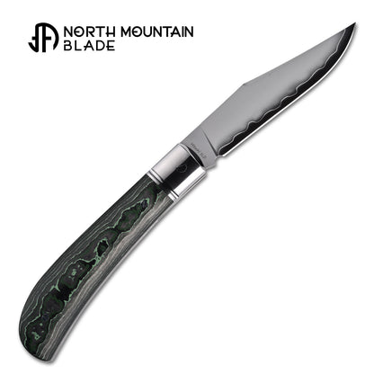 2531-GRCF Thin Classic Lanny Gentleman Pocket Knife Green Ceramic Carbon Fiber