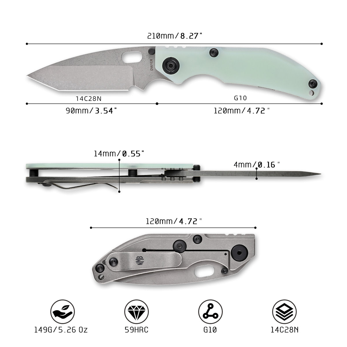 2522-G10-JD BBNM Basic 3.5" Ti Lock