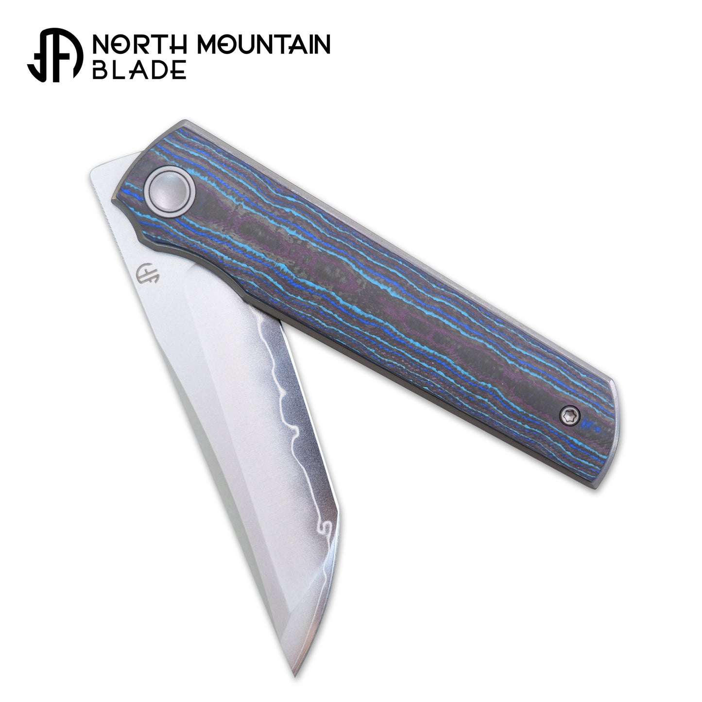 2412-BLCF CHOP 4 Front Flipper Folding Knife, Ceramic Carbon Fiber Handle, SLD San Mai Steel, Japanese-Style Tanto