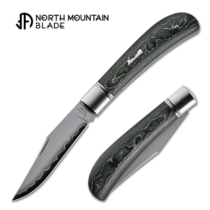 2531-GRCF Thin Classic Lanny Gentleman Pocket Knife Green Ceramic Carbon Fiber