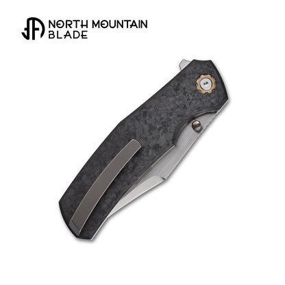 Jellyfish 4th Generation Super Smooth M390 Blade Hand Polished Titanium Frame Carbon Fiber Handle