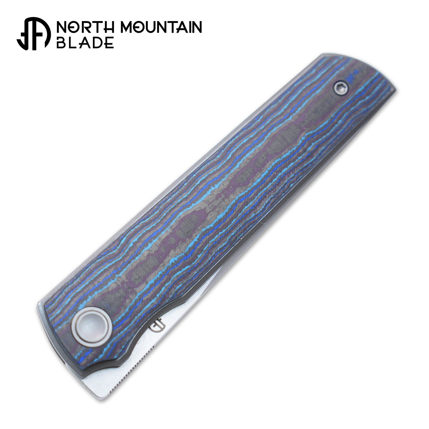 2412-BLCF CHOP 4 Front Flipper Folding Knife, Ceramic Carbon Fiber Handle, SLD San Mai Steel, Japanese-Style Tanto