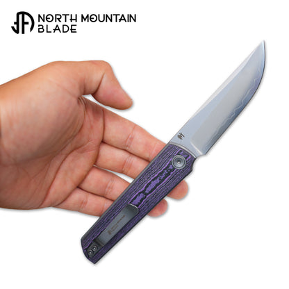 2412-PRCF CHOP 4 Front Flipper Folding Knife, Ceramic Carbon Fiber Handle, SLD San Mai Steel, Japanese-Style