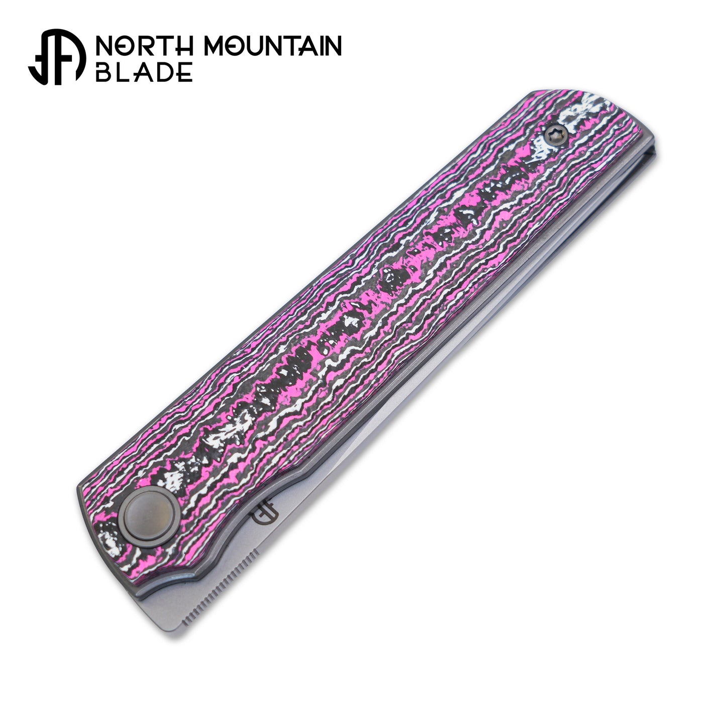 2412-GlowCF CHOP 4 Front Flipper Folding Knife, Ceramic Carbon Fiber Handle, SLD San Mai Steel, Japanese-Style