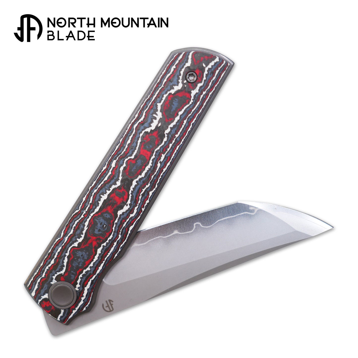 2412-RDWH CHOP 4 Front Flipper Folding Knife, Ceramic Carbon Fiber Handle, SLD San Mai Steel, Japanese-Style Tanto