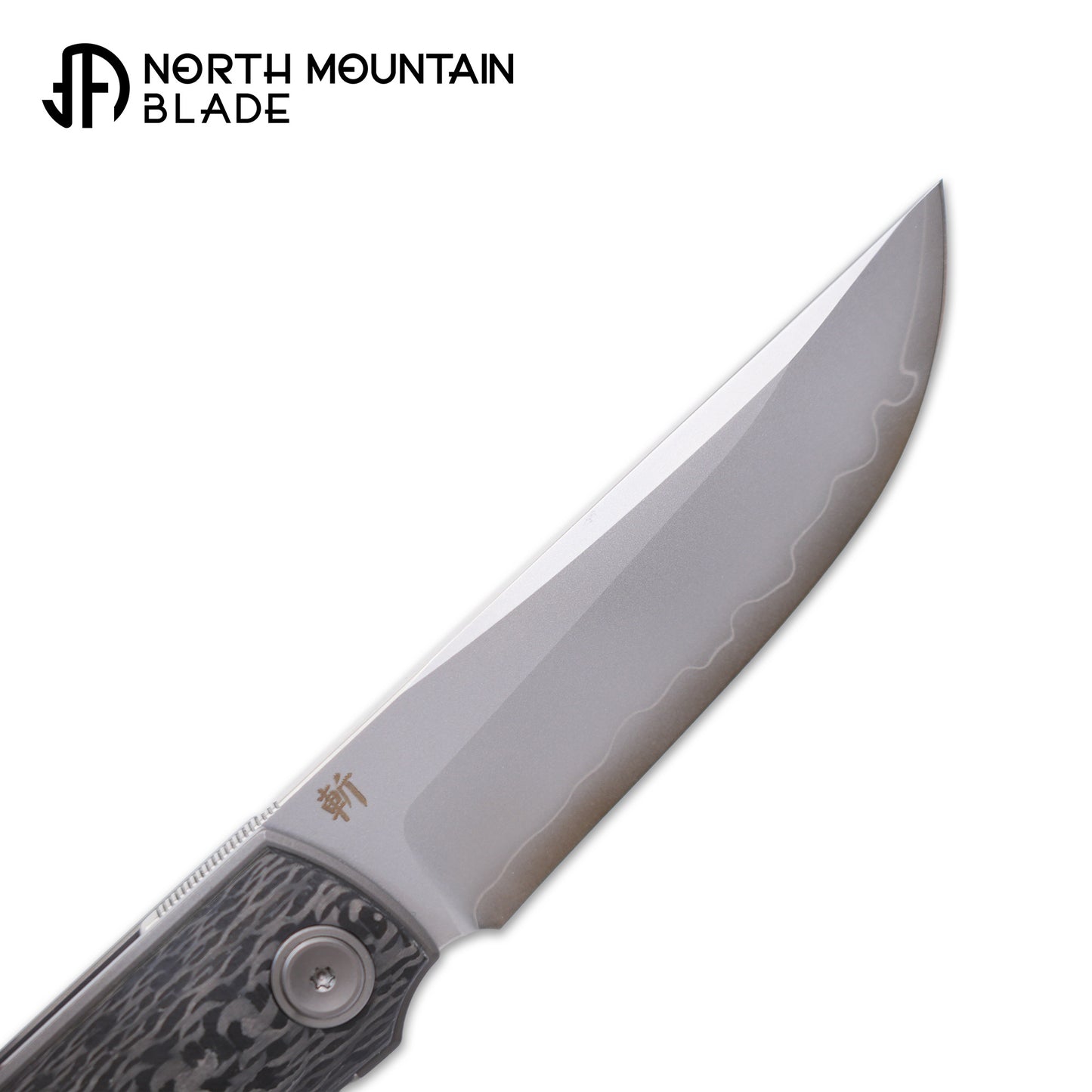 2412-CFCP CHOP 4 Front Flipper Folding Knife, 3K CF Handle, SLD San Mai Steel, Japanese-Style Tanto