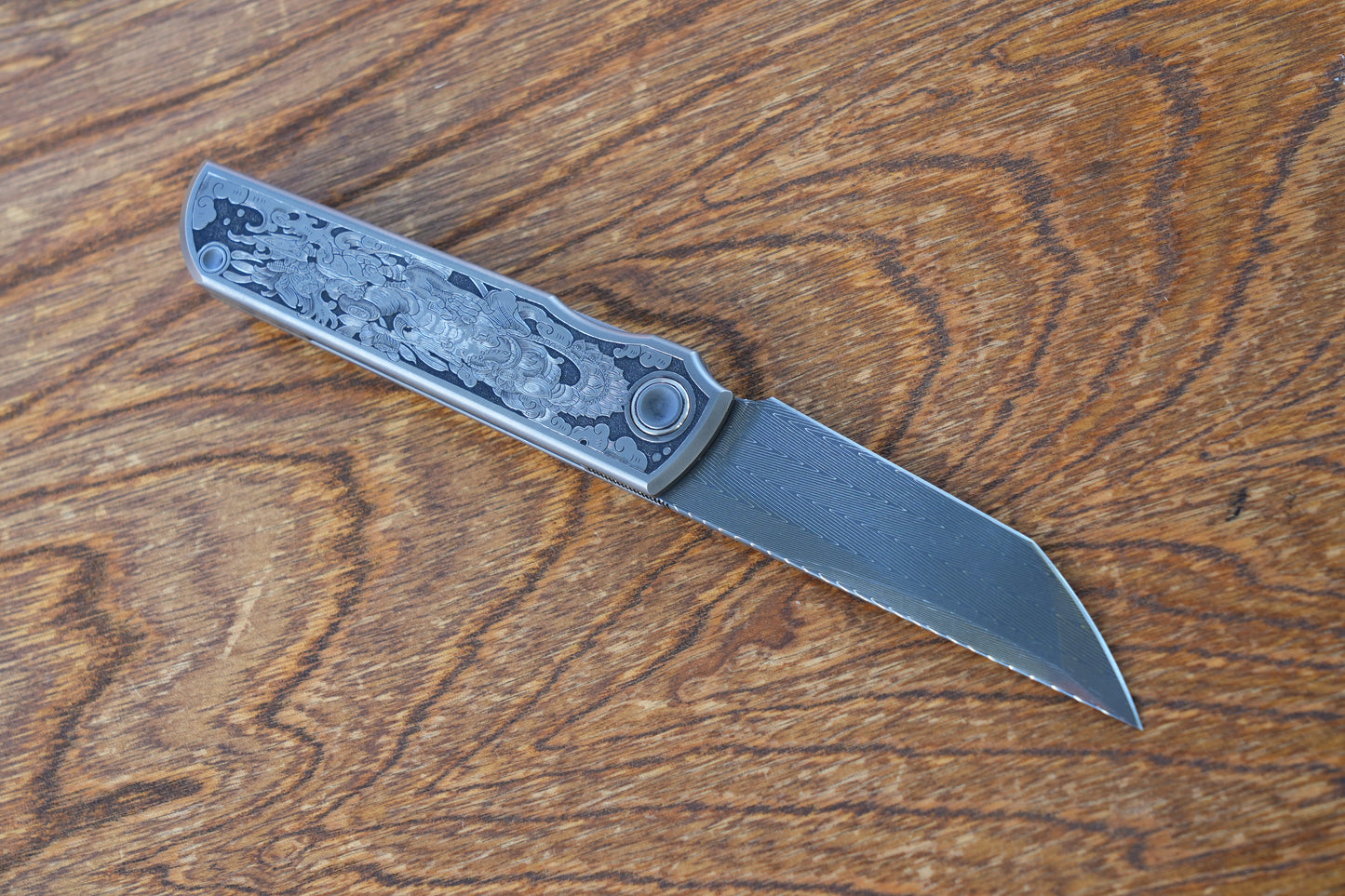 Chop Hand Carved Ti hand Vegas Forg Damascus