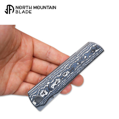 2412-WHCF CHOP 4 Front Flipper Folding Knife, Ceramic Carbon Fiber Handle, SLD San Mai Steel, Japanese-Style