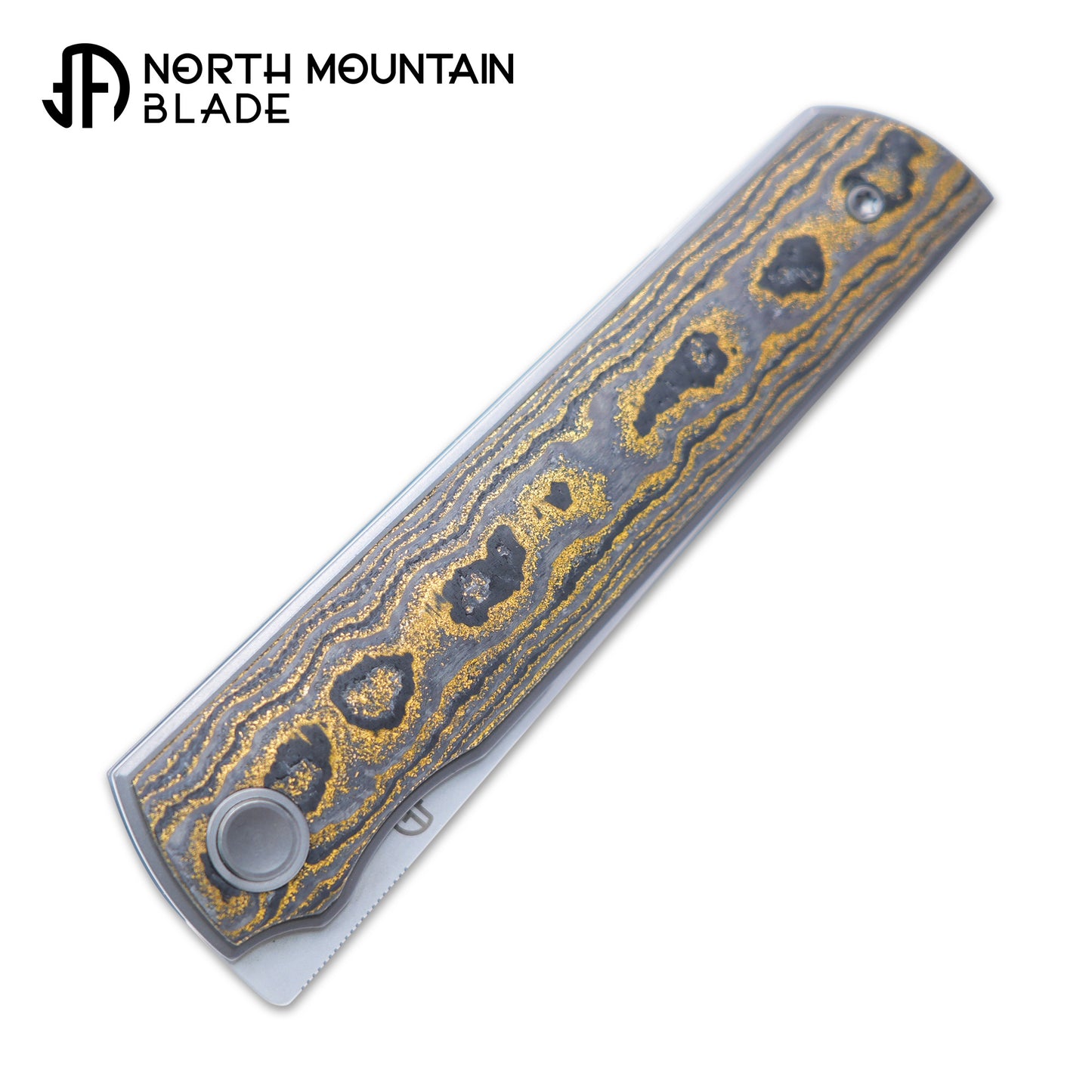 2412-GDCF CHOP 4 Front Flipper Folding Knife, Ceramic Carbon Fiber Handle, SLD San Mai Steel, Japanese-Style Tanto
