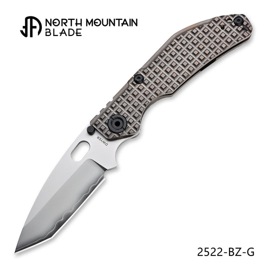 BBNM 2522-BZ-G Tanto Grid Titanium Handle Champagne