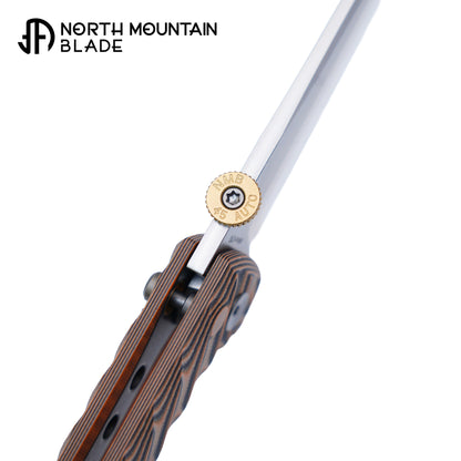 2406-BKSK New .45-style thumb disc Two-tone G10 handle with snakeskin pattern