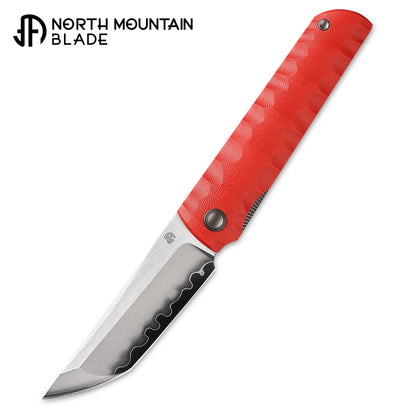 2411-RED Kick Stop Chop Plus Hidden flipper Japanese style tactical tanto folding knife