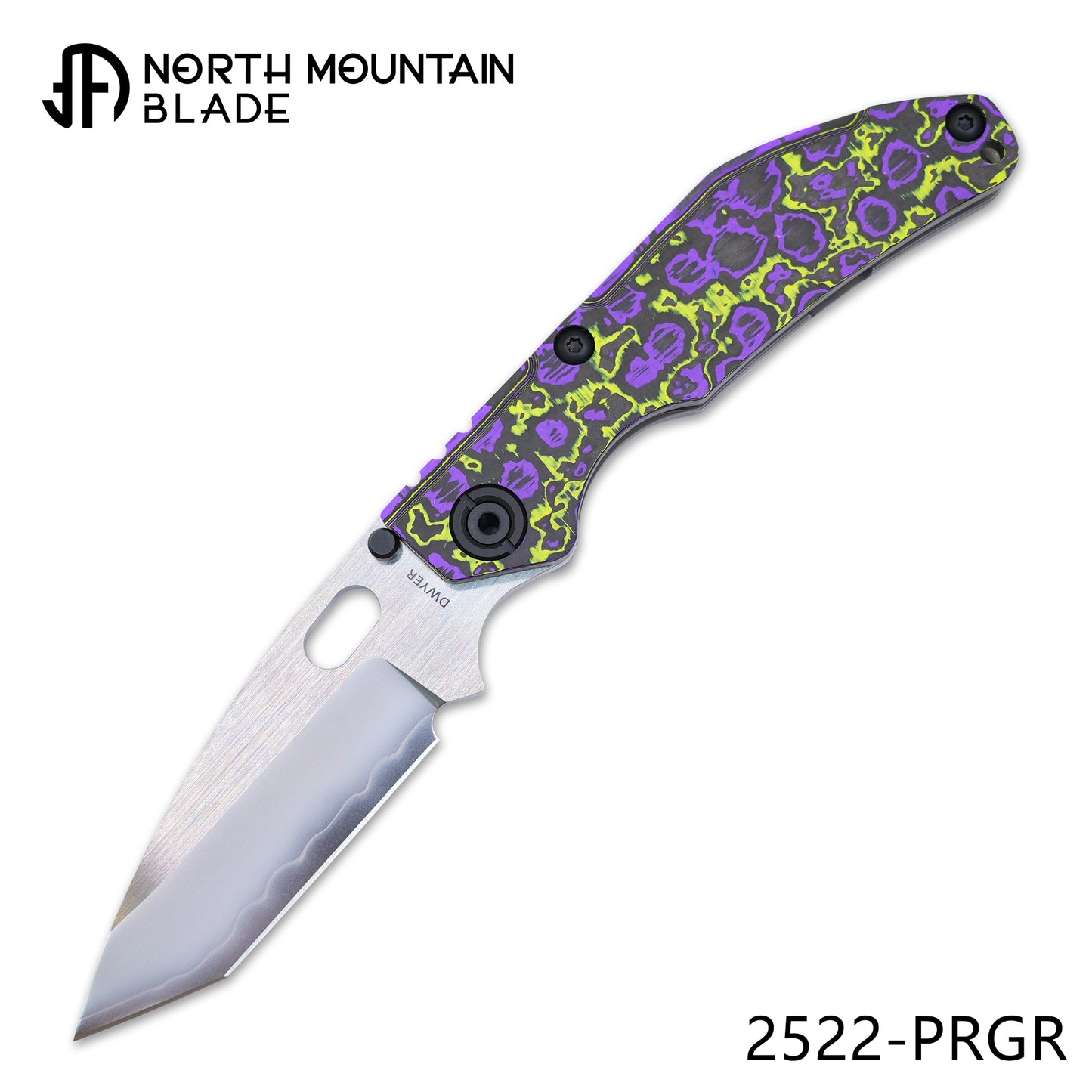 BBNM 2522-PRGR Tanto Joker Purple & Yellow Ceramic Carbon Fiber