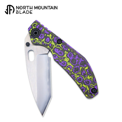 BBNM 2522-PRGR Tanto Joker Purple & Yellow Ceramic Carbon Fiber