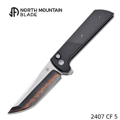 2407-CF-5 Anodized aluminum alloy handle Carbon Fiber Copper blade