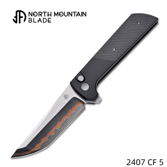 2407-CF-5 Anodized aluminum alloy handle Carbon Fiber Copper blade