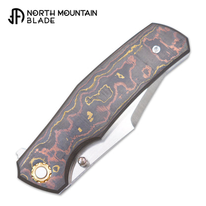 North Mountain  北山  Jellyfish 4th Generation Super Smooth M390 Blade Hand Polished Titanium Frame Carbon Fiber Handle