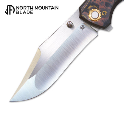 North Mountain  北山  Jellyfish 4th Generation Super Smooth M390 Blade Hand Polished Titanium Frame Carbon Fiber Handle