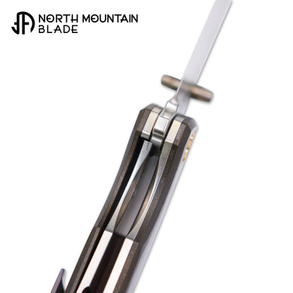 North Mountain  北山  Jellyfish 4th Generation Super Smooth M390 Blade Hand Polished Titanium Frame Carbon Fiber Handle