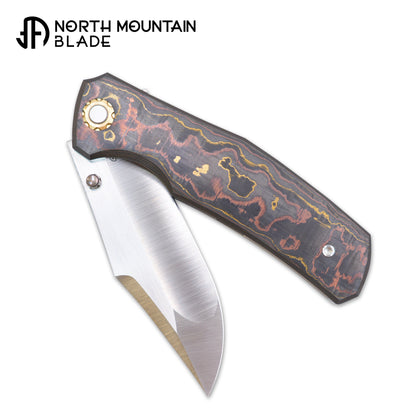 North Mountain  北山  Jellyfish 4th Generation Super Smooth M390 Blade Hand Polished Titanium Frame Carbon Fiber Handle