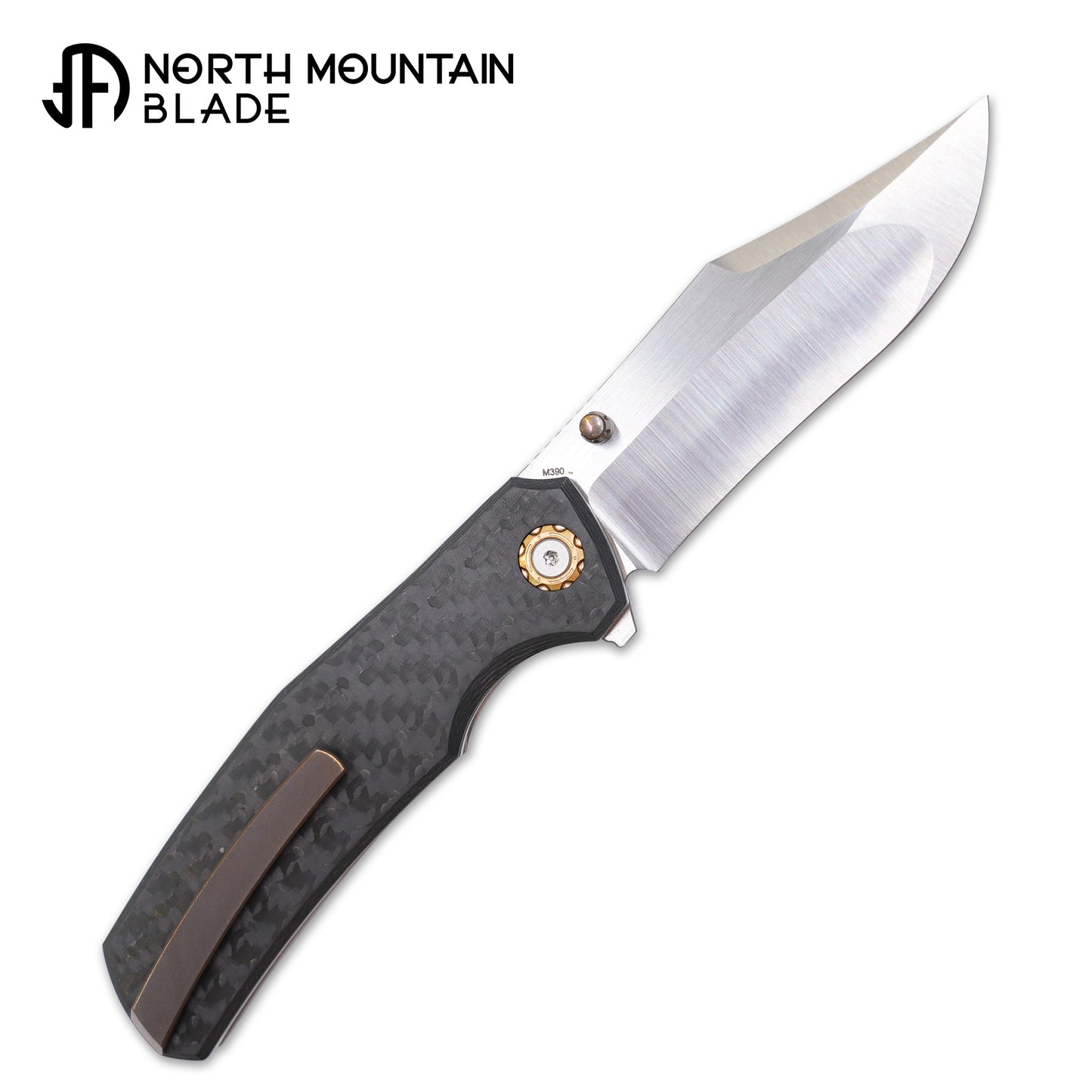 North Mountain  北山  Jellyfish 4th Generation Super Smooth M390 Blade Hand Polished Titanium Frame Carbon Fiber Handle