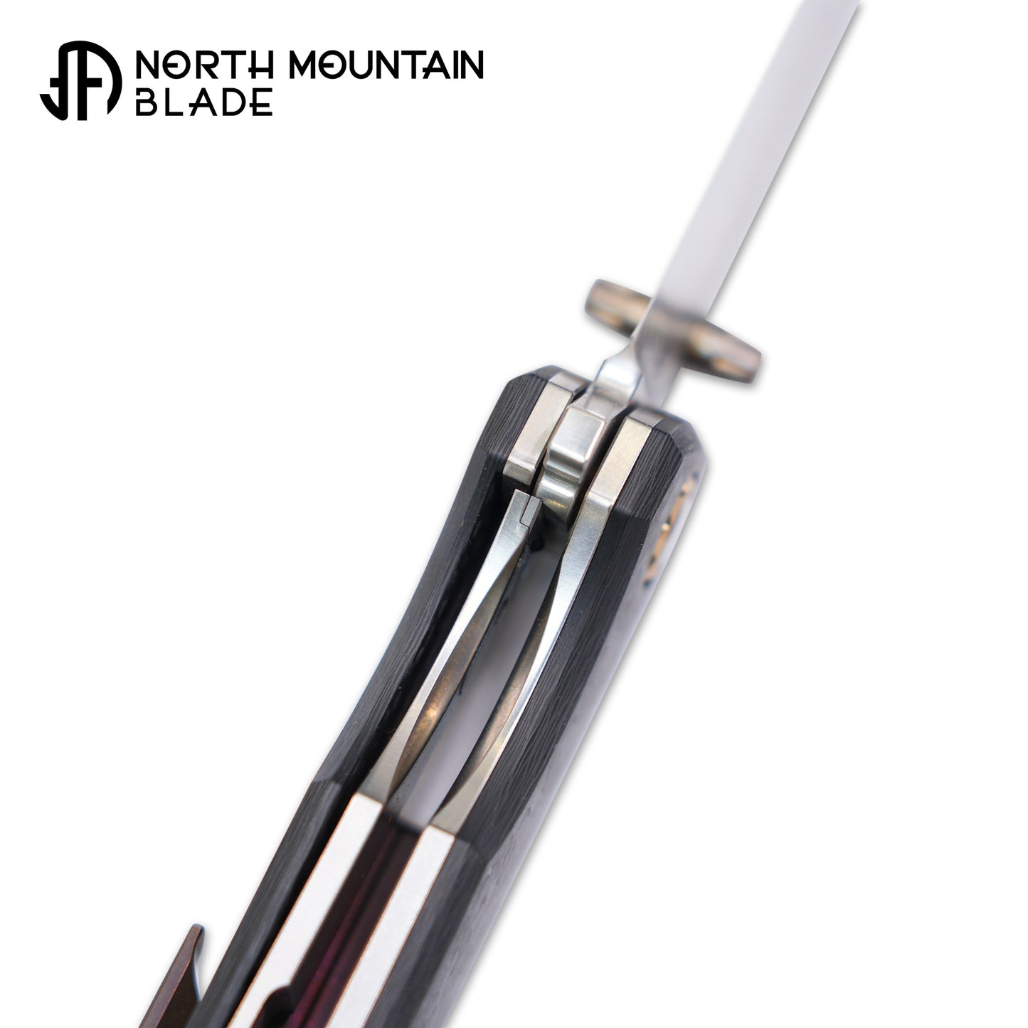 North Mountain  北山  Jellyfish 4th Generation Super Smooth M390 Blade Hand Polished Titanium Frame Carbon Fiber Handle
