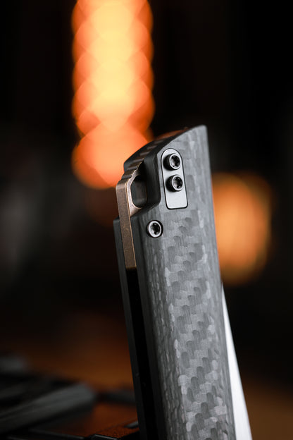 2418-CF-5 Crossbar Lock  5-Layer Copper Steel 3.5" Blade Japanese-style tactical folding knife