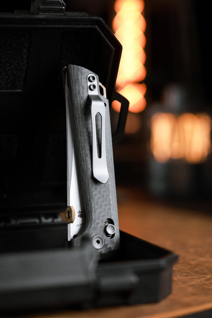 2418-CF-5 Crossbar Lock  5-Layer Copper Steel 3.5" Blade Japanese-style tactical folding knife