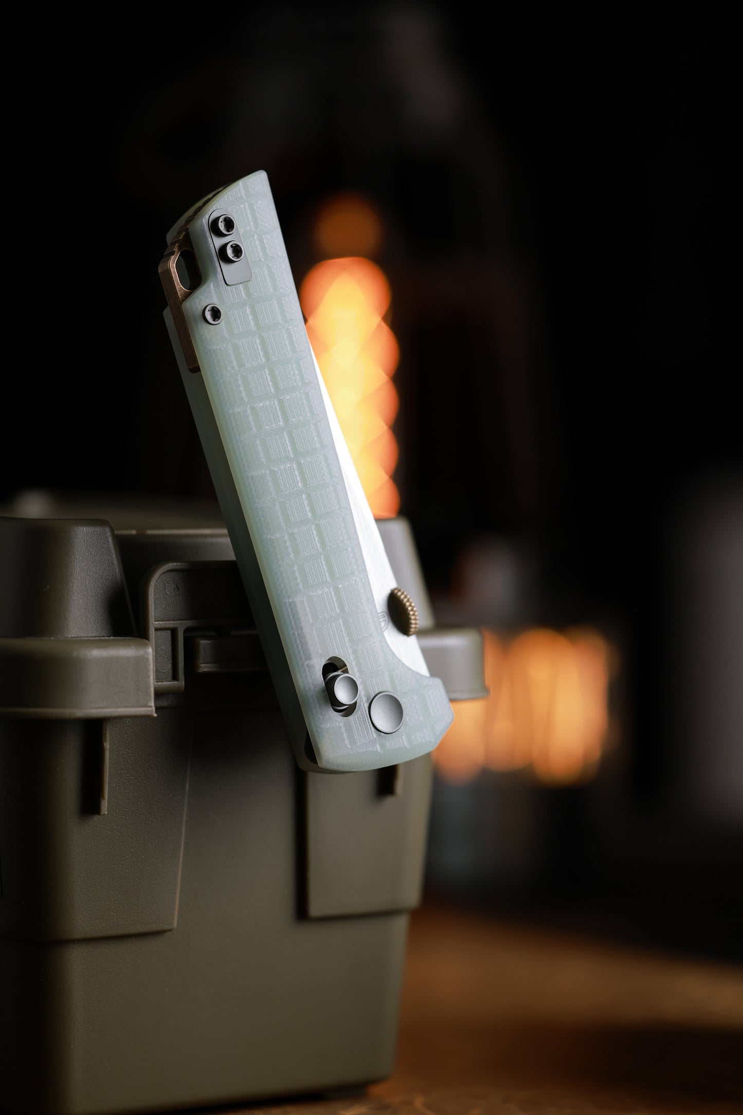 2418-JD-G-5 Crossbar Lock  5-Layer Copper Steel 3.5" Blade Japanese-style tactical folding knife