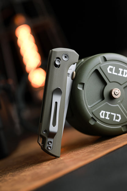 2418-GR-5 Crossbar Lock  5-Layer Copper Steel 3.5" Blade Japanese-style tactical folding knife