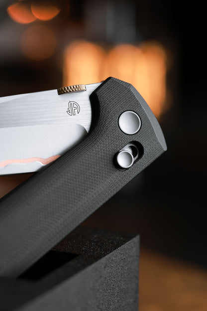 2418-BK-5  Crossbar Lock  5-Layer Copper Steel 3.5" Blade Japanese-style tactical folding knife