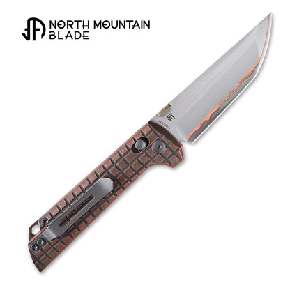 2418-CU-G-5  Crossbar Lock  5-Layer Copper Steel 3.5" Blade Japanese-style tactical folding knife
