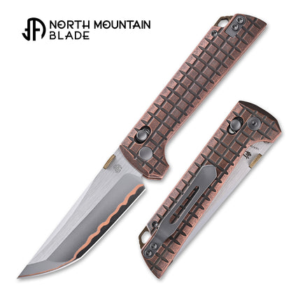 2418-CU-G-5  Crossbar Lock  5-Layer Copper Steel 3.5" Blade Japanese-style tactical folding knife