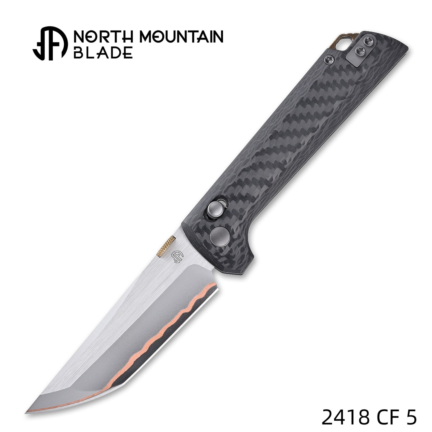 2418-CF-5 Crossbar Lock  5-Layer Copper Steel 3.5" Blade Japanese-style tactical folding knife