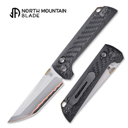 2418-CF-5 Crossbar Lock  5-Layer Copper Steel 3.5" Blade Japanese-style tactical folding knife