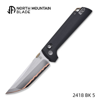 2418-BK-5  Crossbar Lock  5-Layer Copper Steel 3.5" Blade Japanese-style tactical folding knife