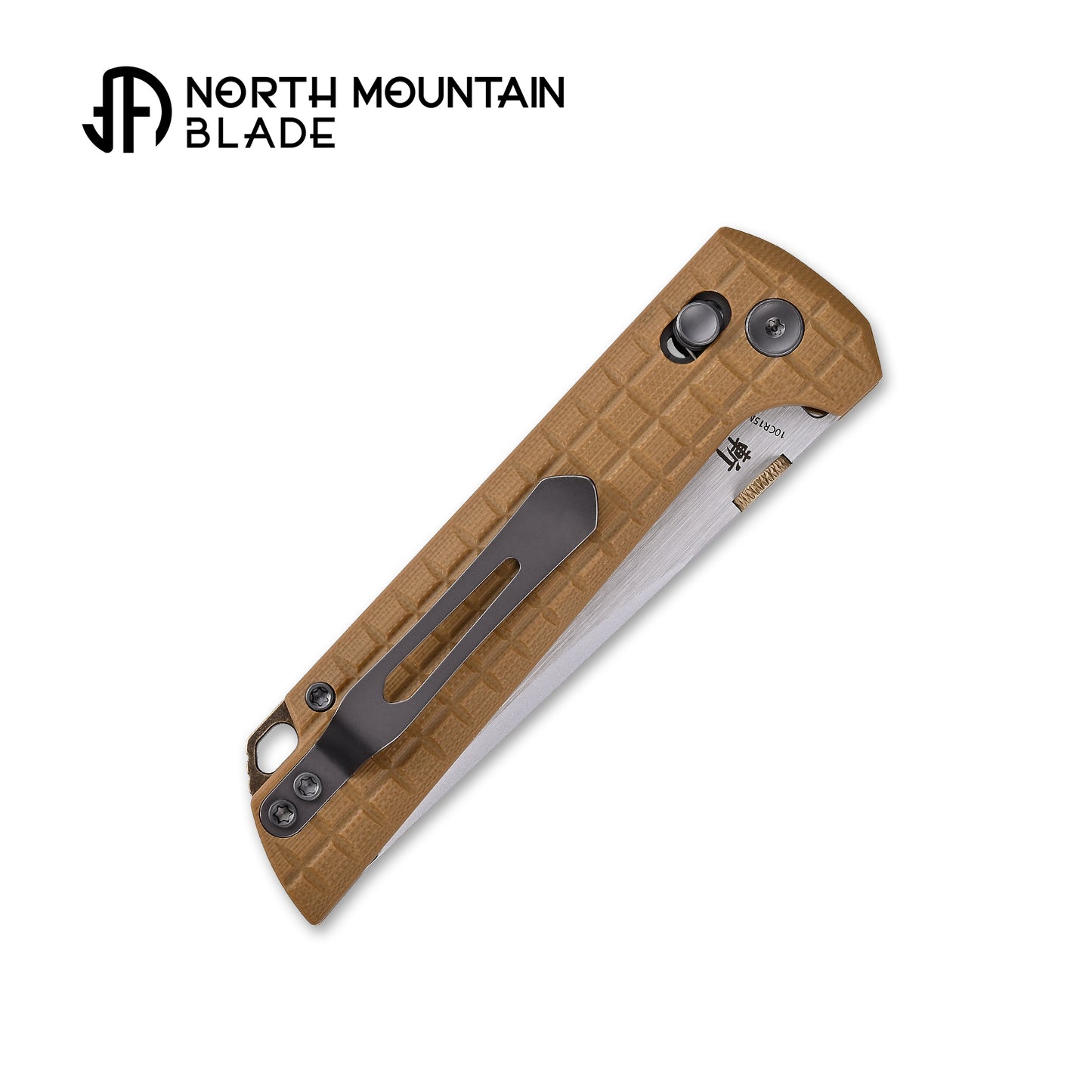 2418-TAN-G-5 Crossbar Lock  5-Layer Copper Steel 3.5" Blade Japanese-style tactical folding knife