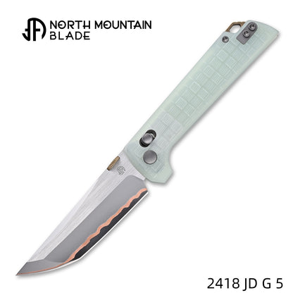 2418-JD-G-5 Crossbar Lock  5-Layer Copper Steel 3.5" Blade Japanese-style tactical folding knife