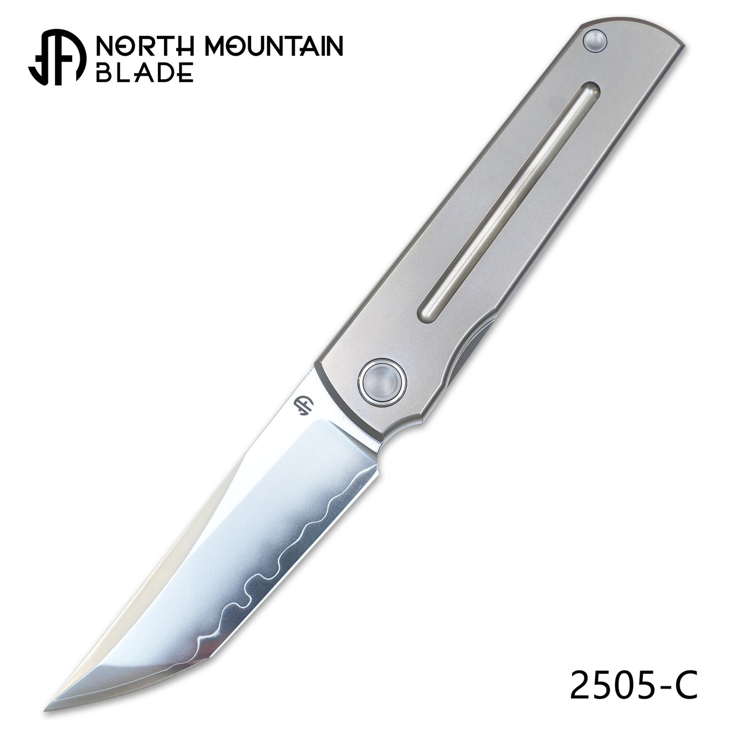 Chop Classic 2505-C-Ti Relief Groove SLD Steel Front Flipper Ti Clip