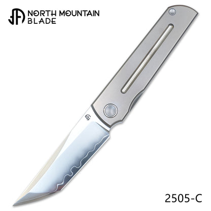 Chop Classic 2505-C-Ti Relief Groove SLD Steel Front Flipper Ti Clip