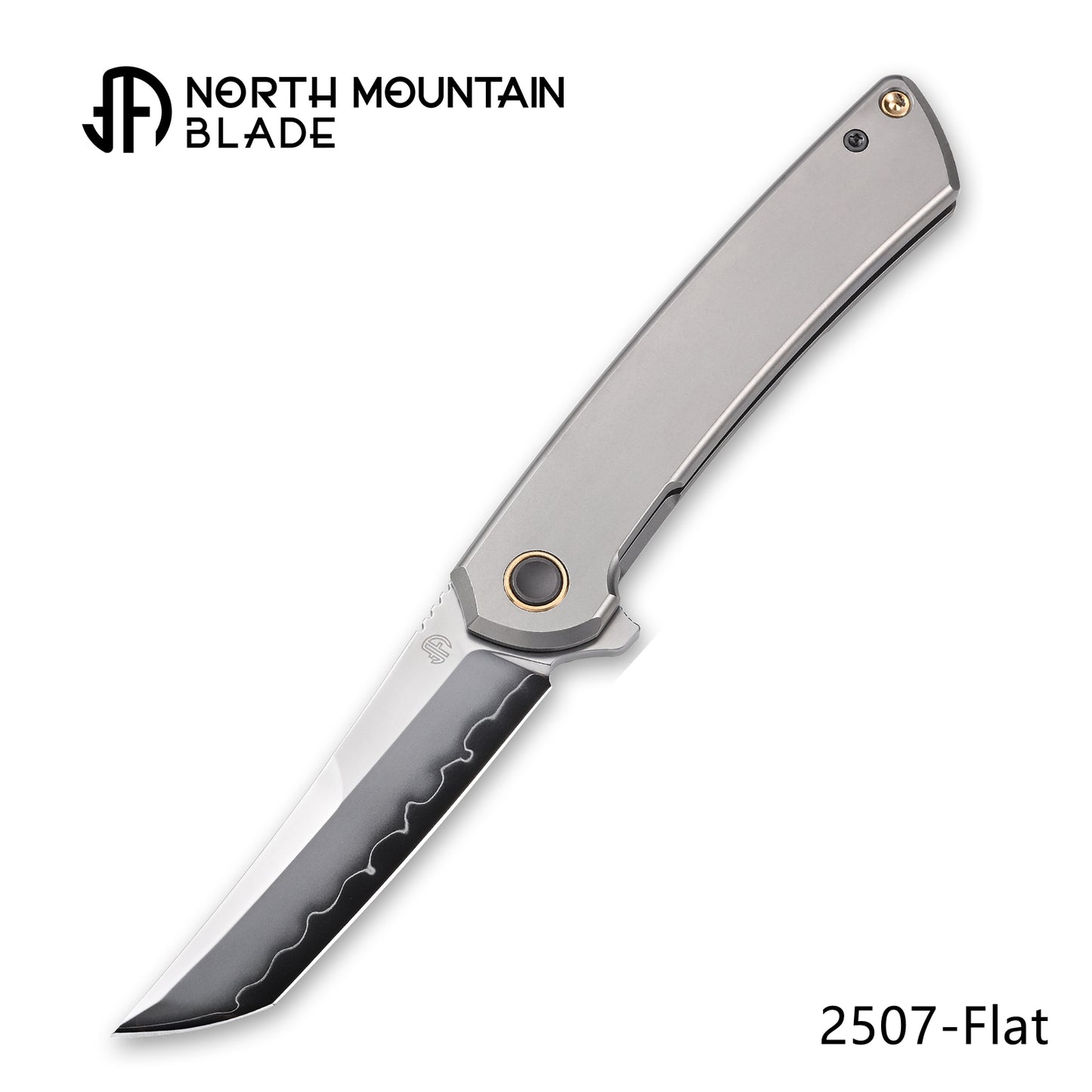 【Zero】2507-Flat Tanto Blade Ti Flat Handle&Clip Smooth Flippers