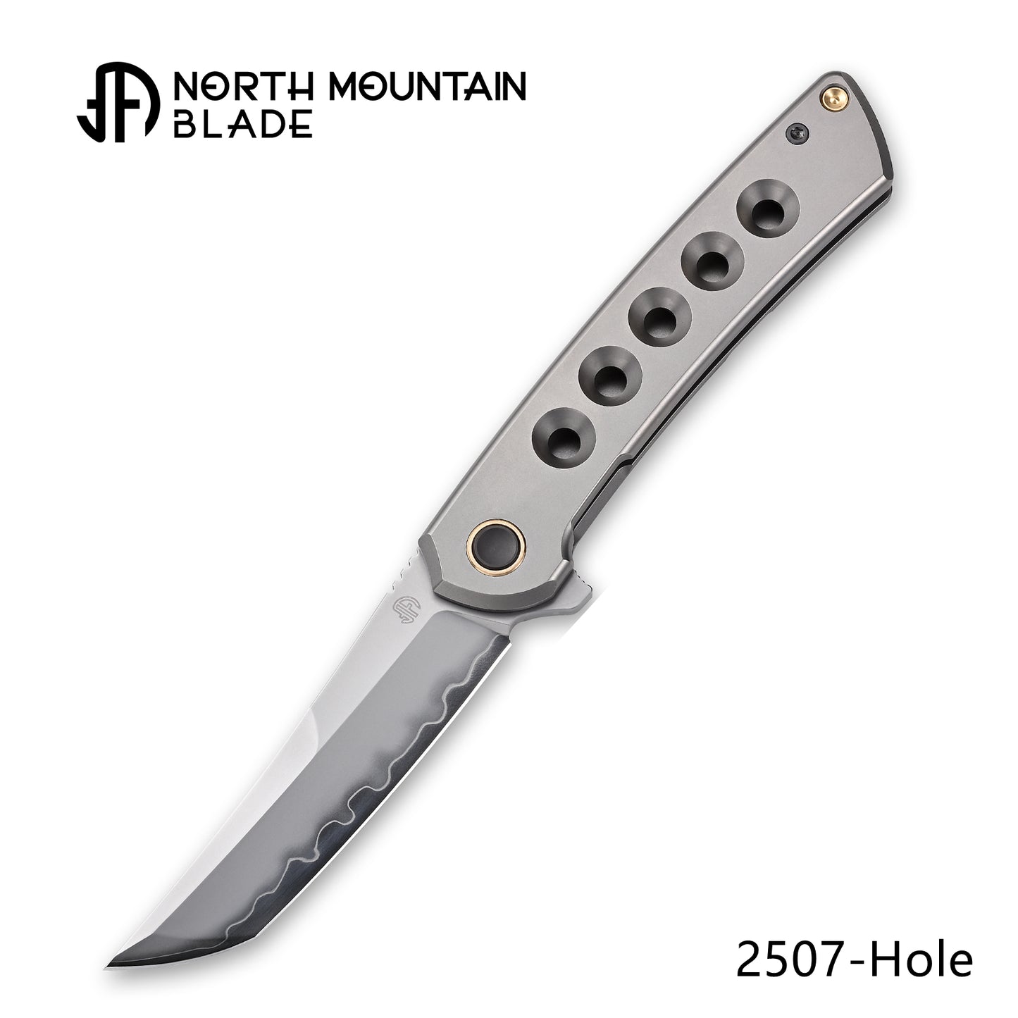 【Zero】2507-Hole Tanto Blade Ti Hole Handle&Clip Smooth Flippers