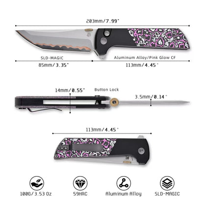 2407-GlowCF-PK-5 Custom Ceramic CF Five-layer forged blade