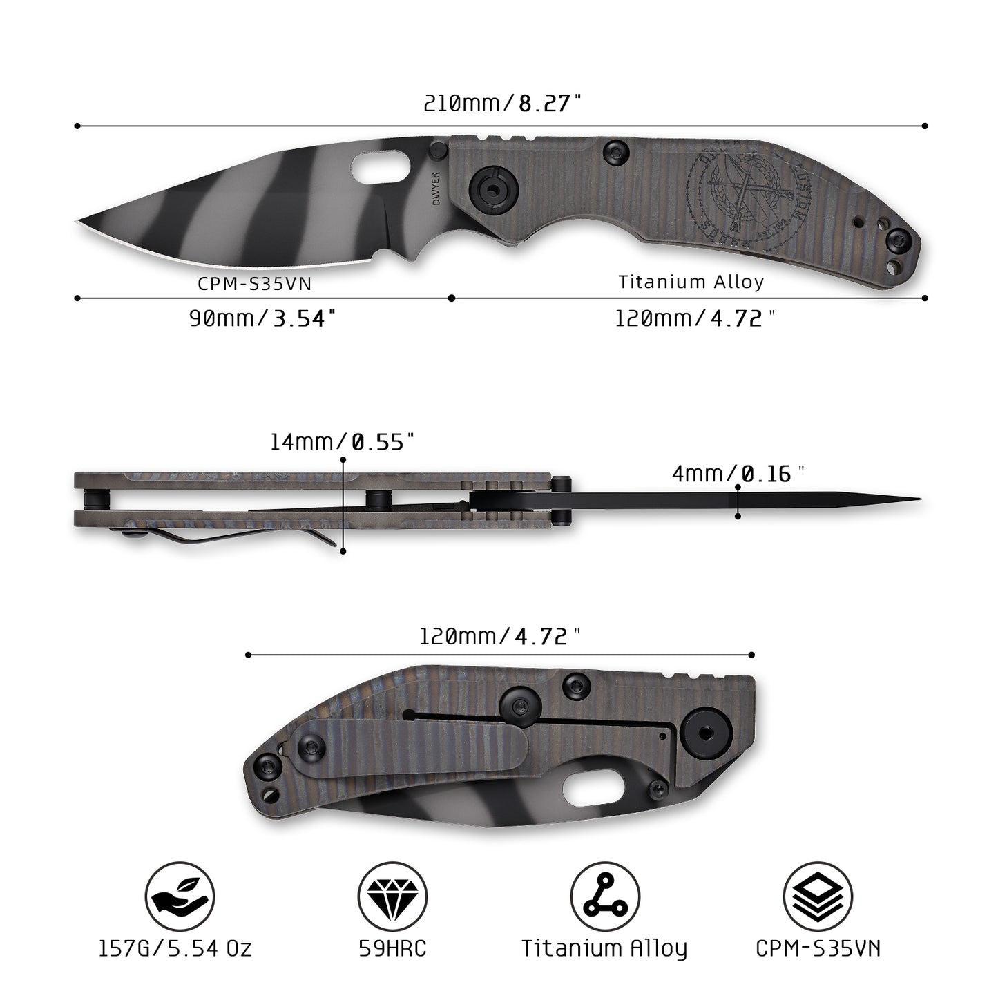 Tiger Stripe – BBNM NorthMountainBlade 2521 Bowie