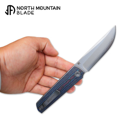 2412-BLCF CHOP 4 Front Flipper Folding Knife, Ceramic Carbon Fiber Handle, SLD San Mai Steel, Japanese-Style