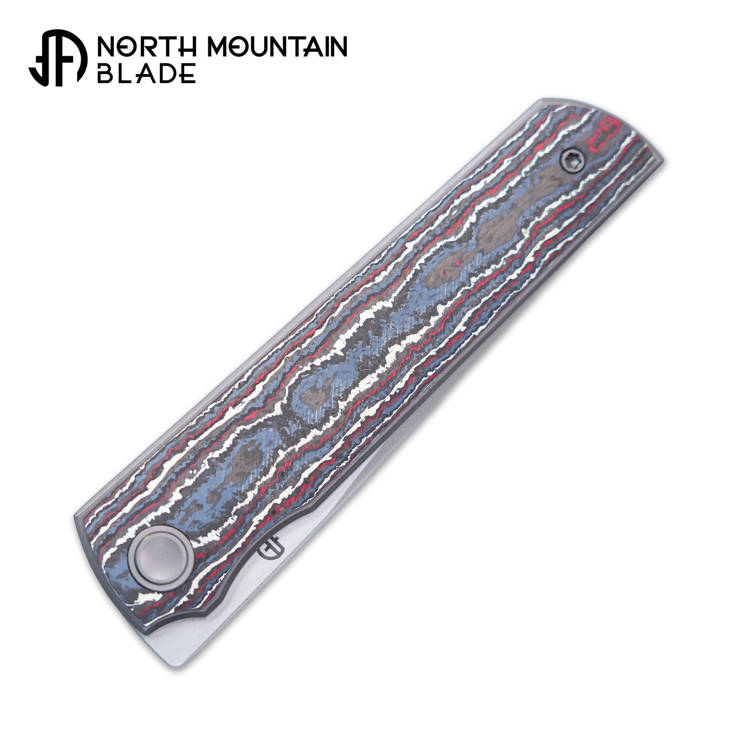 2412-RDWH CHOP 4 Front Flipper Folding Knife, Ceramic Carbon Fiber Handle, SLD San Mai Steel, Japanese-Style