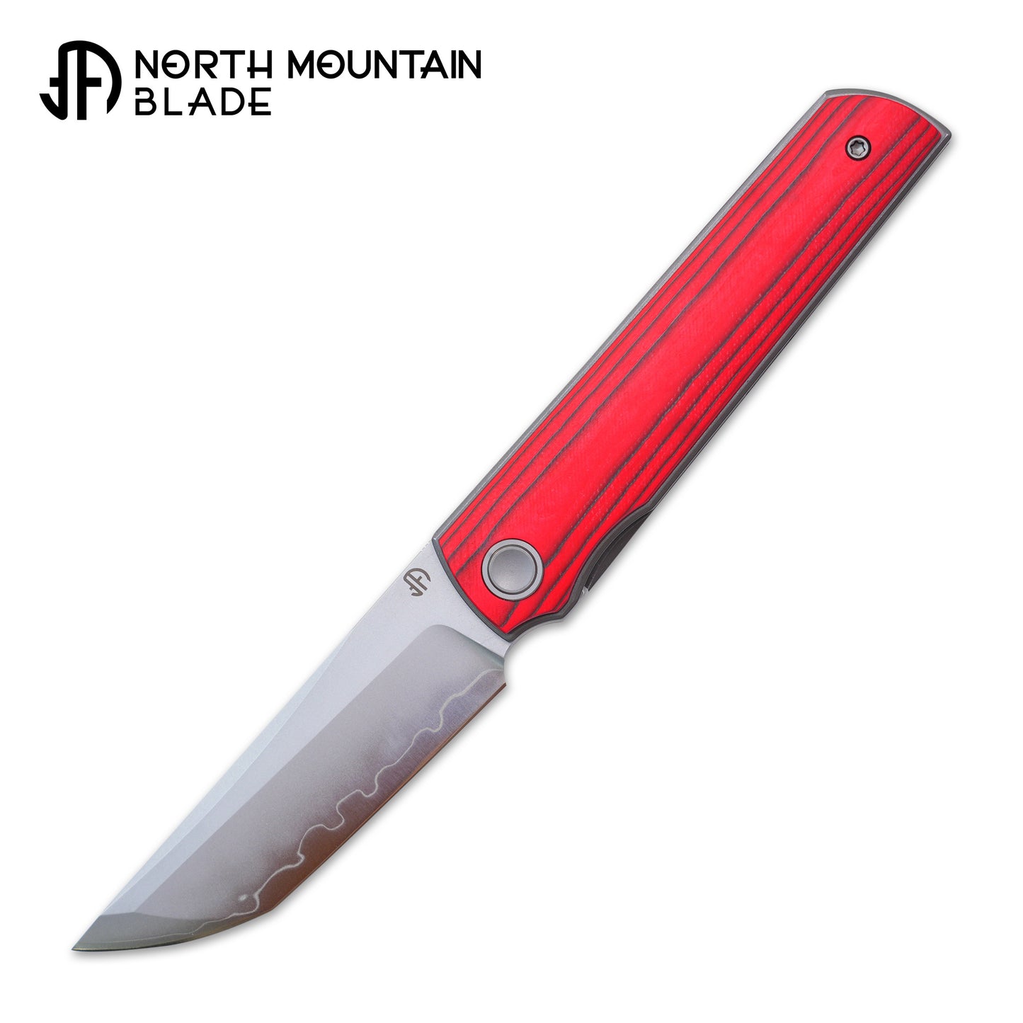 2412-RDQCF CHOP 4 Front Flipper Folding Knife, Quartz Carbon Fiber, SLD San Mai Steel, Japanese-Style Tanto