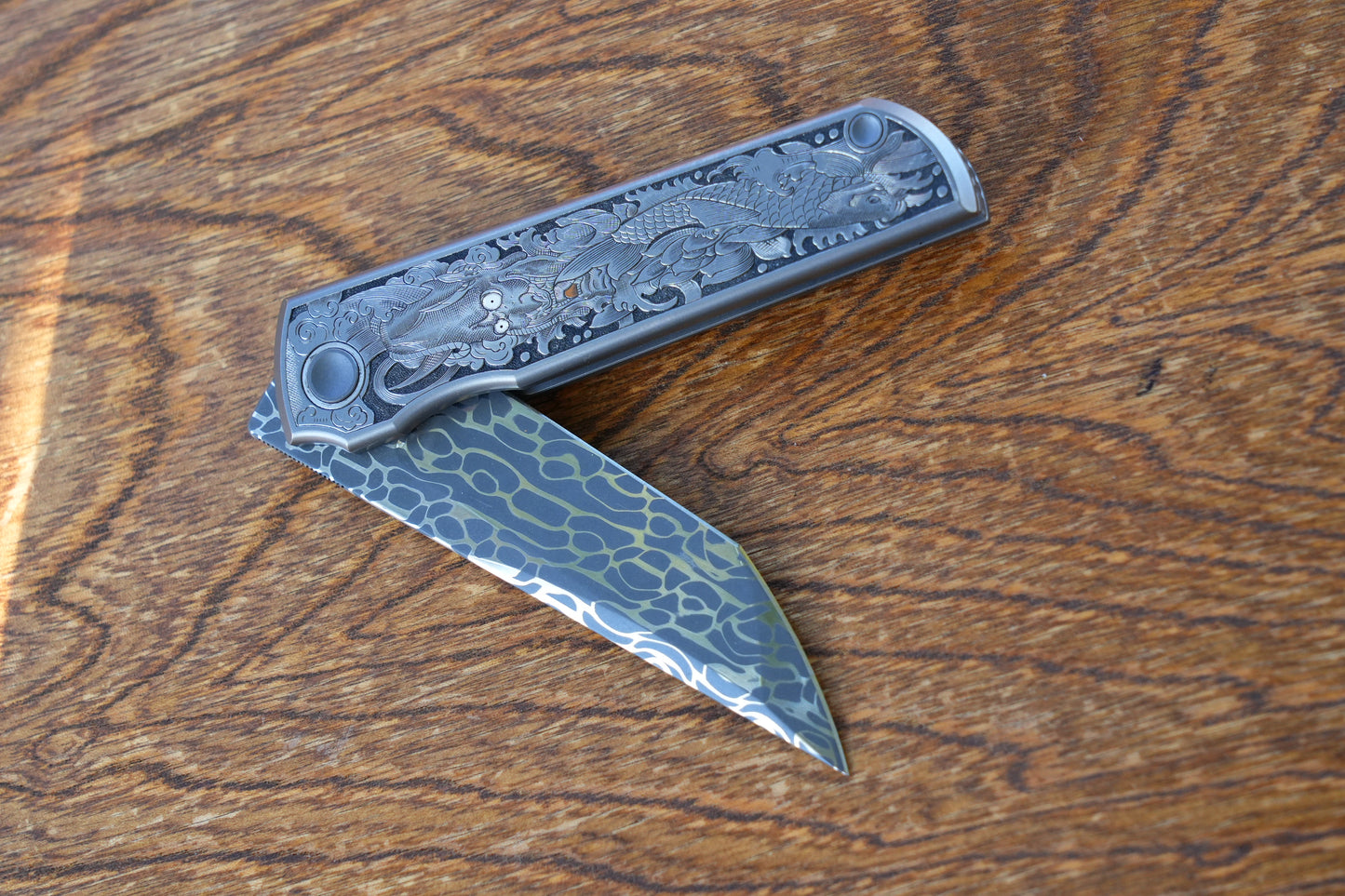 Chop Hand Carved Ti hand Vegas Forg Damascus