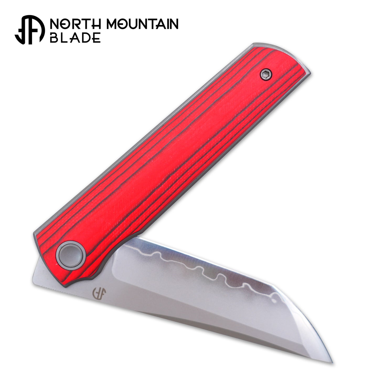 2412-RDQCF CHOP 4 Front Flipper Folding Knife, Quartz Carbon Fiber, SLD San Mai Steel, Japanese-Style Tanto